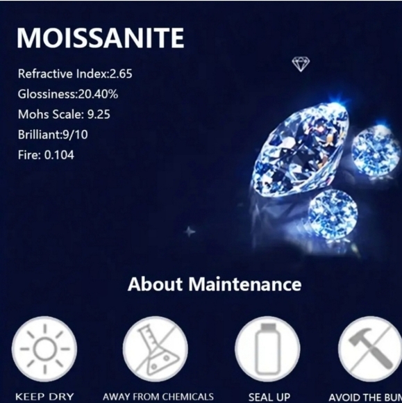 Certified GRA 3 Carat Moissanite Ring in 18k over Sterling Silver Sz 7! New! - Picture 9 of 11